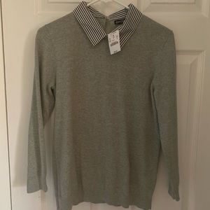J. Crew Sweater with striped collar